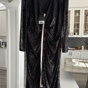 Elegant Black Sequin Dress